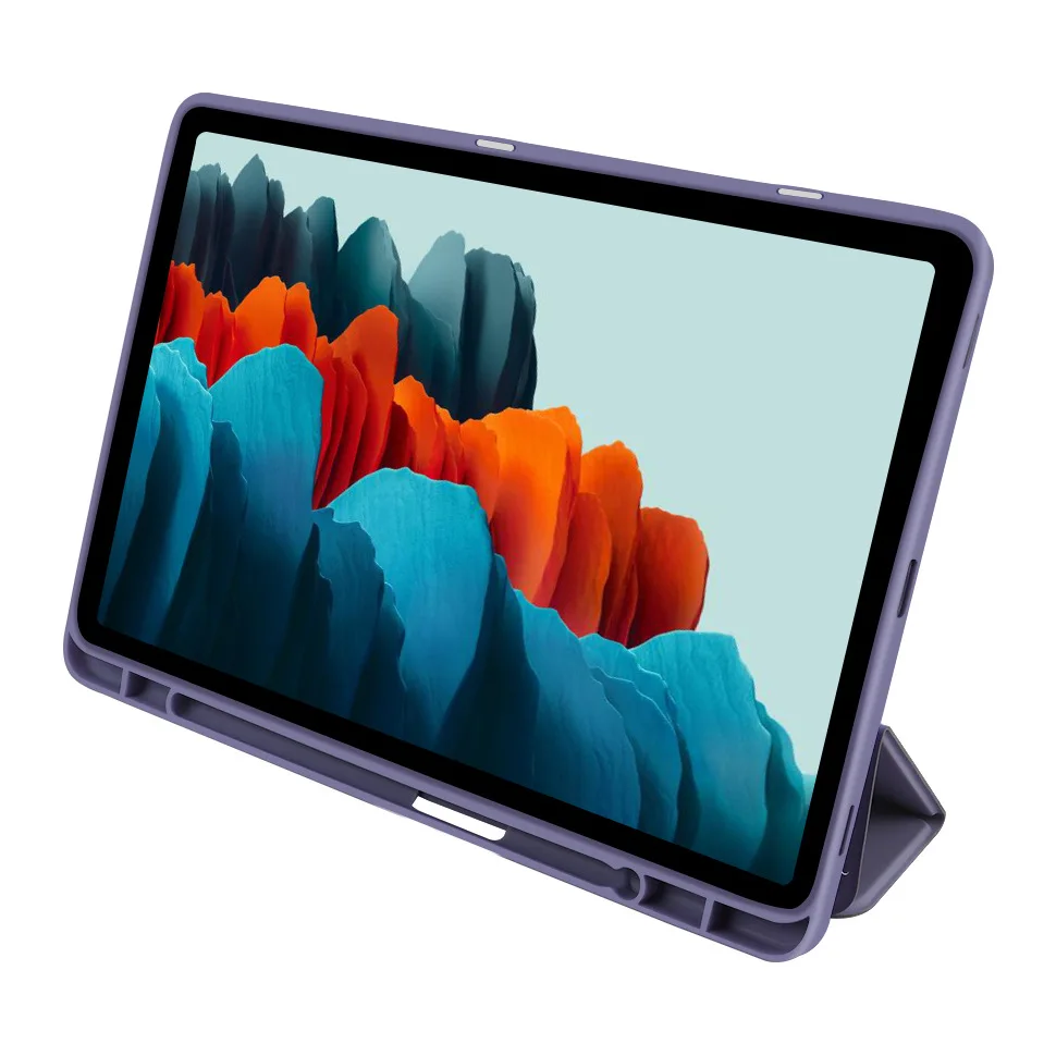 Leather Smart Cover Stand Tpu Back Folio Tablet Case With S Pen Holder