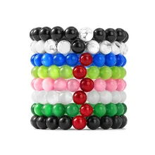 Bracelet Colorful Beads Stone Customizable Beaded Map Stone Beads Bracelet for Men Women