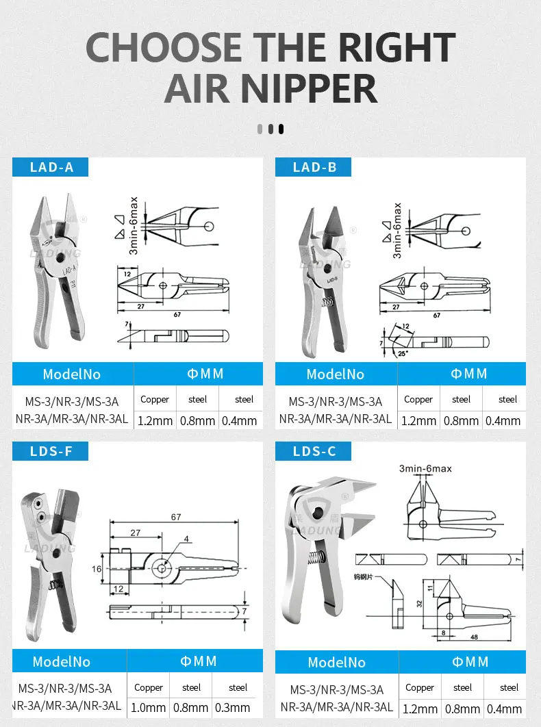 Air Nipper MS-3 Special for Cutt Pneumatic Cutting Pliers Scissors With Blade Metal Wire Cutter Shear for Cutting Copper Iron