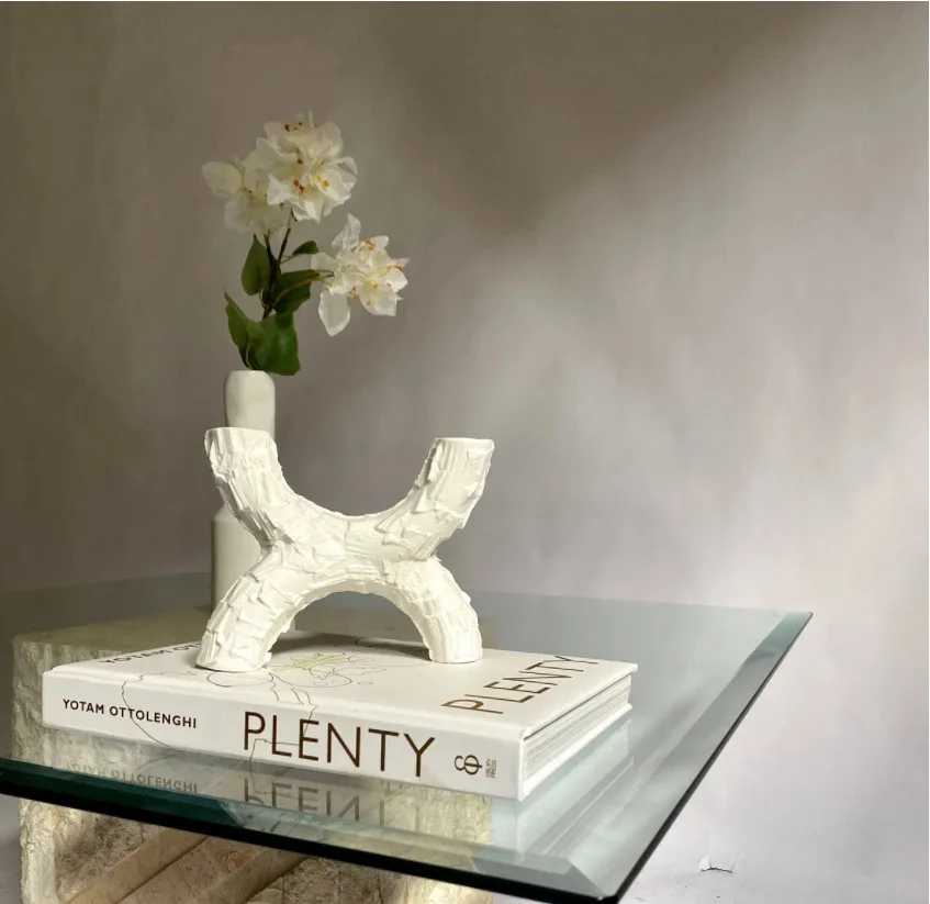 Luxury Stone Art Table square Side End Tempered Glass Table Top With Base Natural Marble Travertine Coffee Center Table Glass