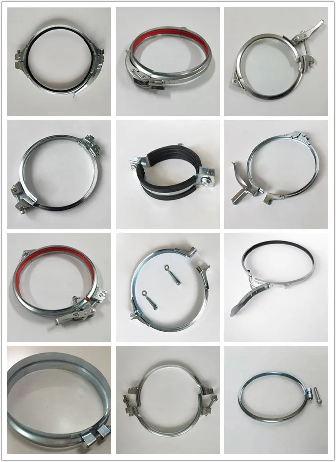 304 Stainless Steel Pipe Clamps 80-600mm Duct Ring Clamp