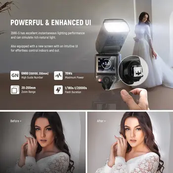 NEEWER Z880-S 2.4G 76Ws TTL Camera Flash Speedlite Compatible with Sony, Compatible with Godox, Upgraded UI Adjustable Modeling detail image