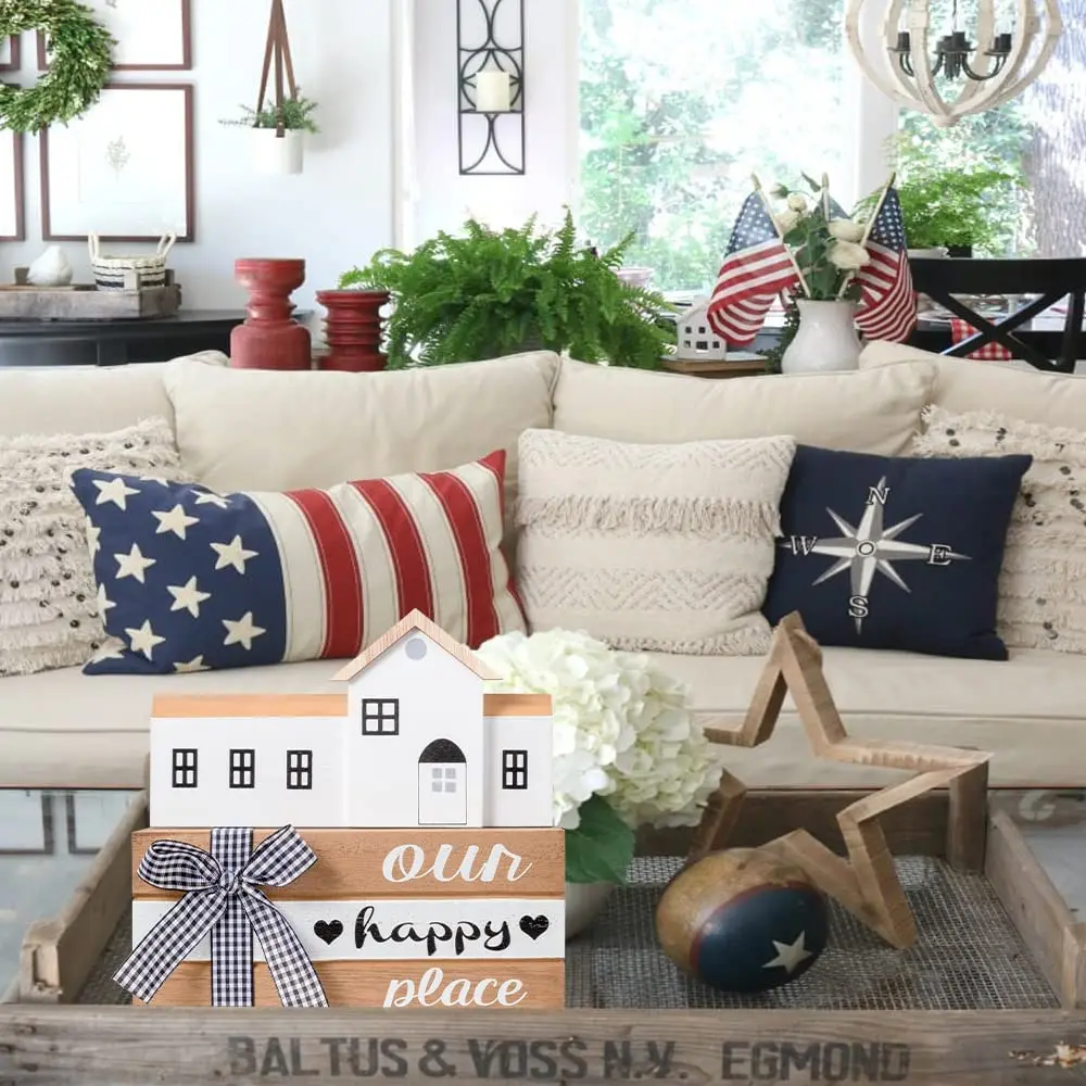 "Coming Home" Faux Decorative Wooden Book - Farmhouse Sign With Beads & Jute, 4.5x6.5x2 Inches, Gray