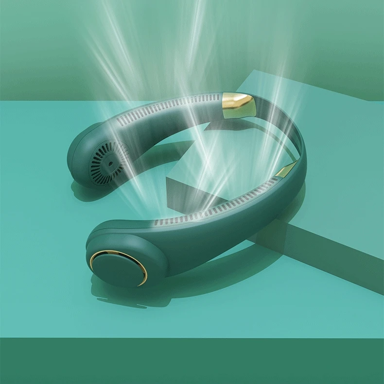 Newest 4000mah Powerful Rechargeable Usb Fan Waterproof Bladeless Portable Hanging Neck Fan