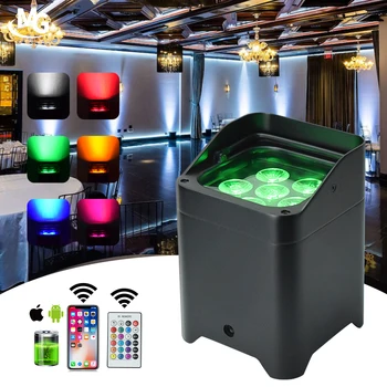 Mglight LED RGBAW UV 6IN1 Uplight Powered Wireless DMX512 LED Battery Par Light Uplights for Wedding Stage