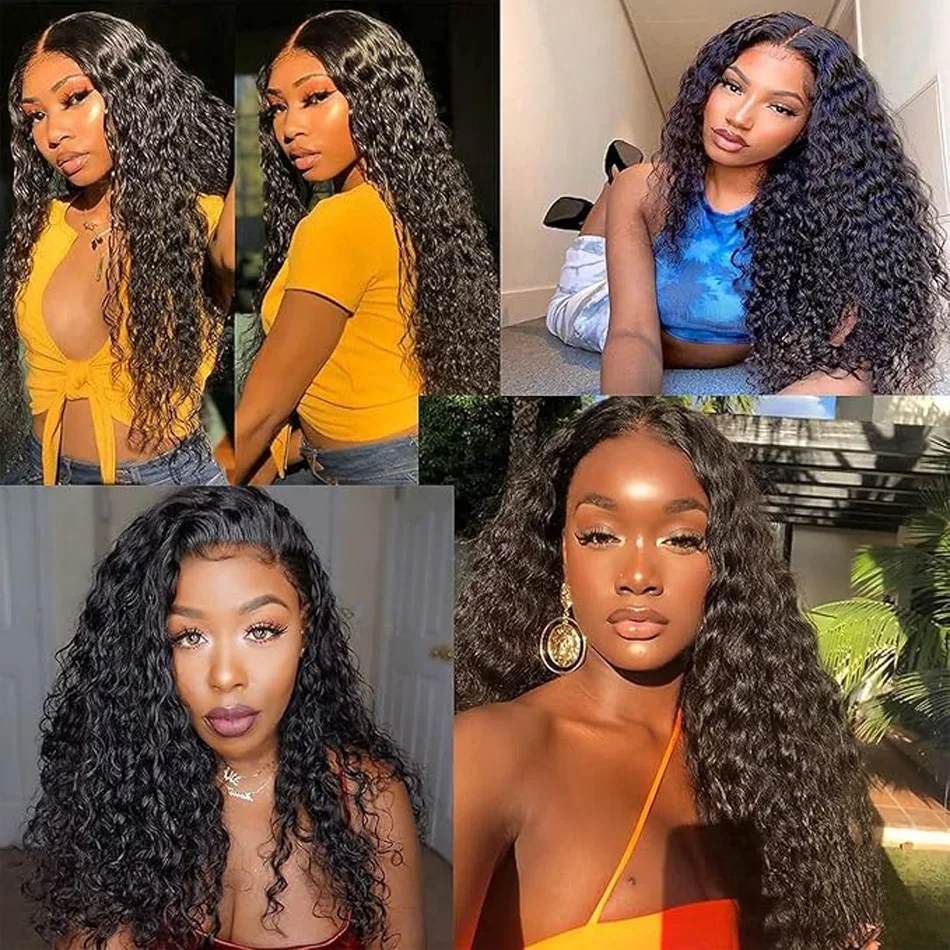Pacotes de cabelo humano remy brasileiro com ondas d'água para mulheres, cor natural, 2/4 peças_voghion.com