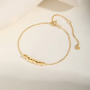 Wholesale Simple Style Waterproof Stainless Steel Spliced Square Buckle Bracelet Gold Plated Link Chain Bracelet for Women