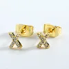 x-english letter stud earrings