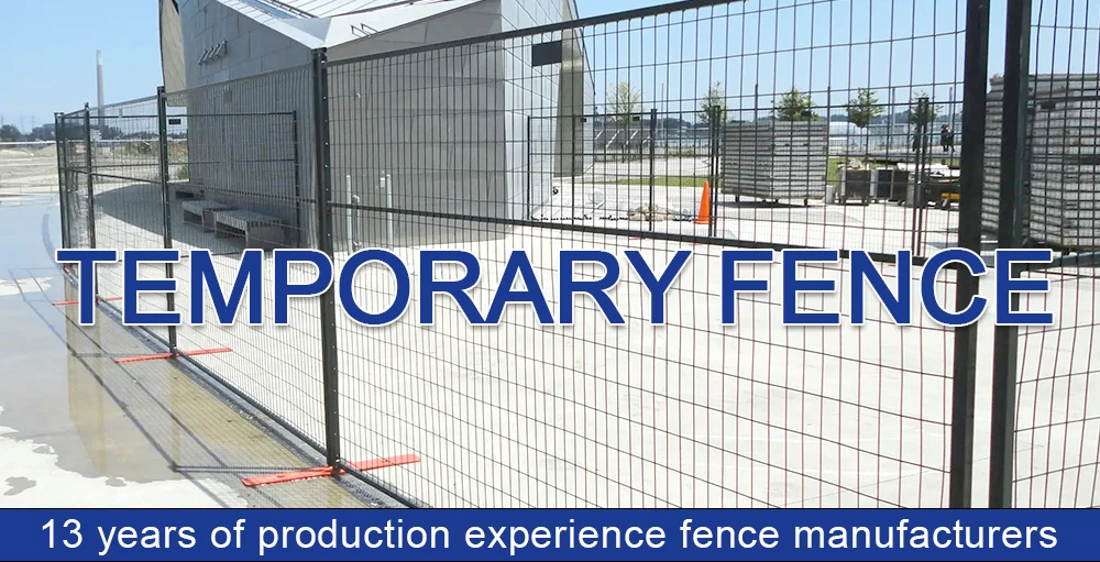 Mobile portable iron security fencing canada metal temp fence 6x9.5ft  temporary fence panels for construction site supplier