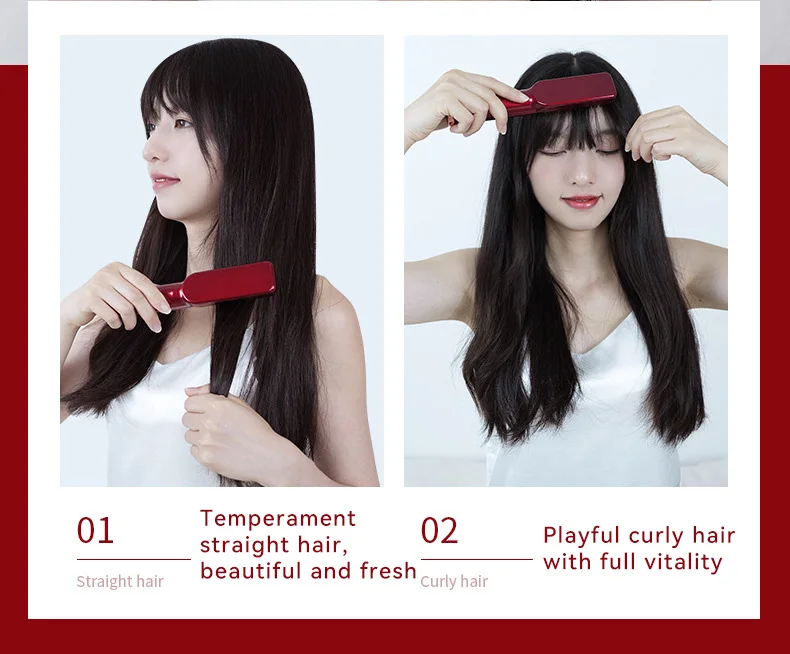 Hair Straightener Brush 2 In 1