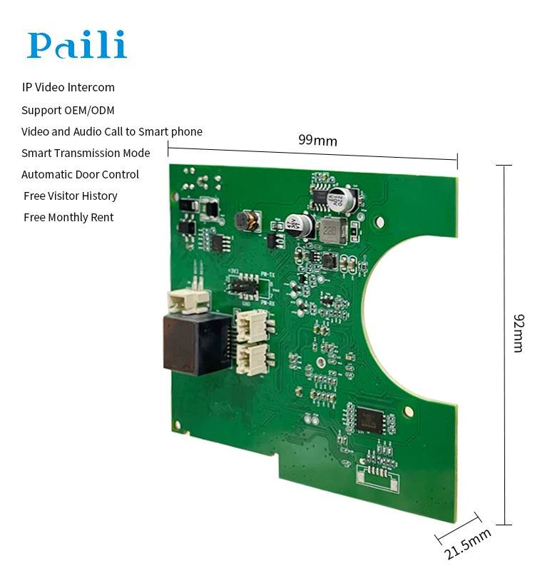 OEM IP Based Video Entry Intercom System PCBA Circuit Board Manufacturer Pcba Assembly  TCP/IP Wired Doophone