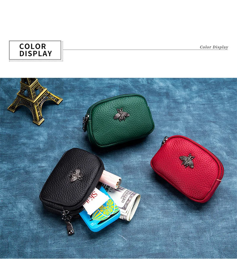 Wholesale Small Coin Purse Cute Leather Women Coin Bag With Double