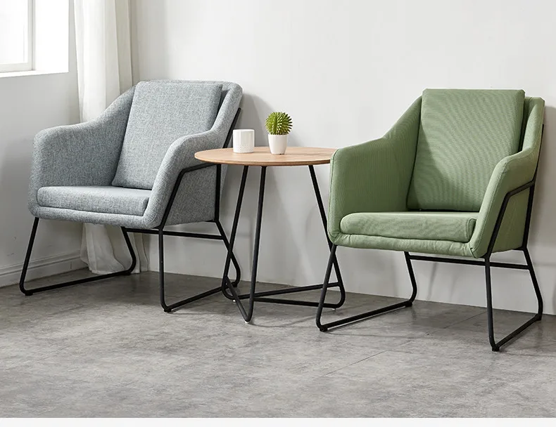 Modern Leisure Chair Cheap Arm Design Fabric Yellow Color Accent Chair Living Room