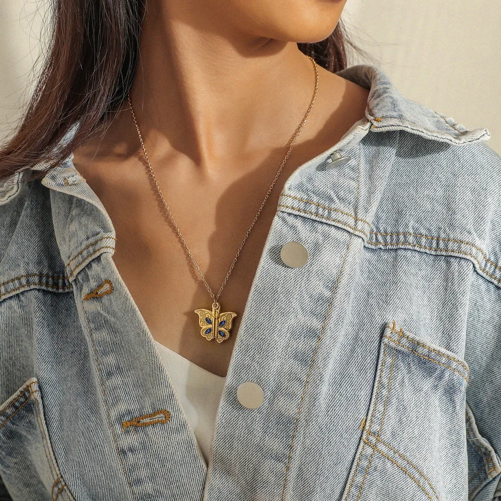 Butterfly Necklace for Women Stainless Steel Aesthetics