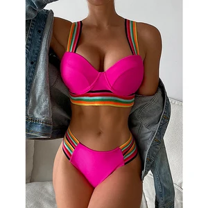 2023 Open Bikini Model Women Swimsuit Bandage High Waist Female Swimwear  Biquini Swimming Suit Beachwear Bikini for Women