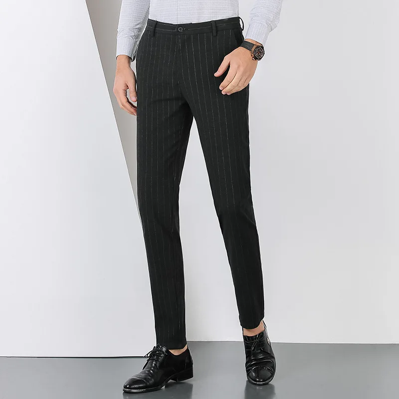 OEM custom pant suit Slim Fit office casual formal strip dress new design men trousers