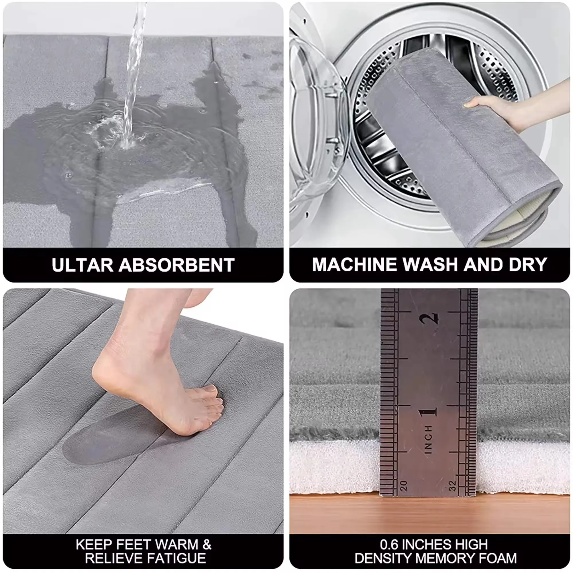 Bath Mat Non Slip Bath Mats for Bathroom Absorbent Carpet Mat Rug Machine Washable Tapis De Bain Bathmat