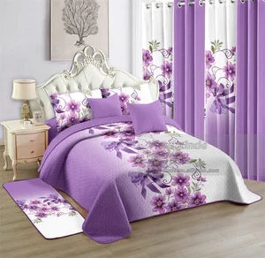 Juego De Cobertor De 12 Piezas Bedding Set with Curtains in Stock