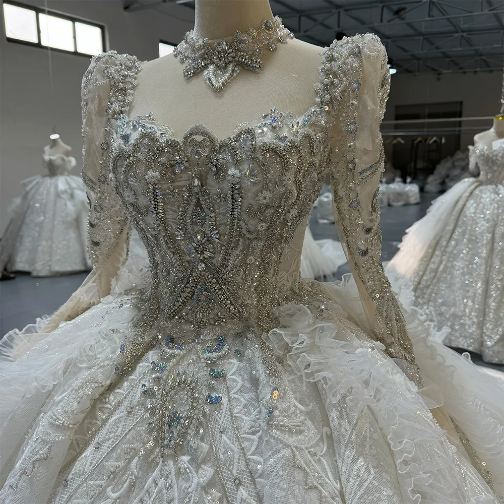 Mn257 Crystal-embellished Long Cathedral Train Bridal Gown Odm Mn257 Crystal-embellished Long Cathedral Train Bridal Gown Odm