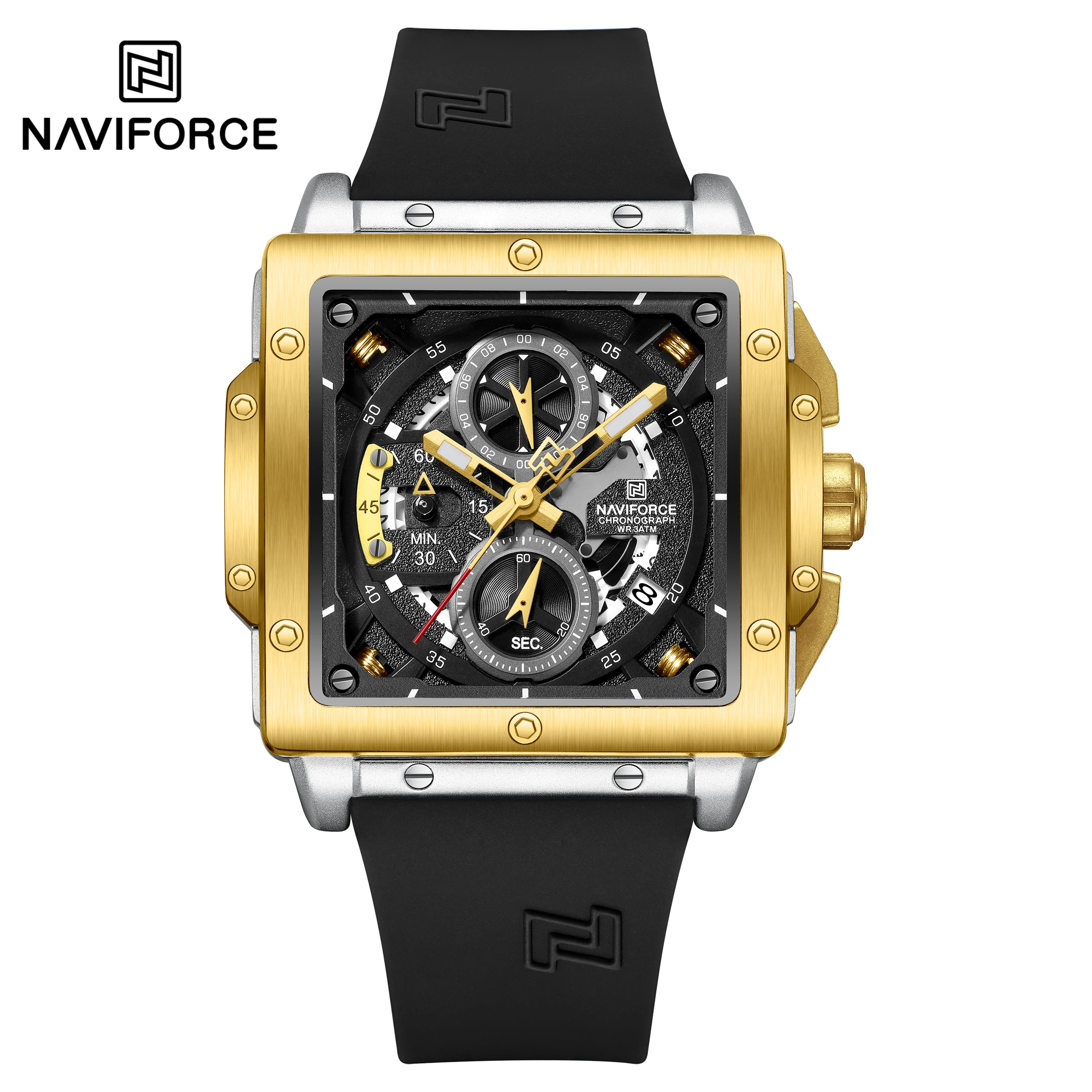 NAVIFORCE 8064 SGB Luxury Quartz Watch with Silicone Strap