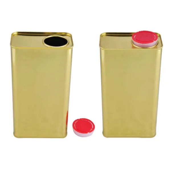 1L Rectangular Tin Cans for Oil Packing Olive Oil Cans Food Grade Metal Cans 1000ML  with Plastic Spout