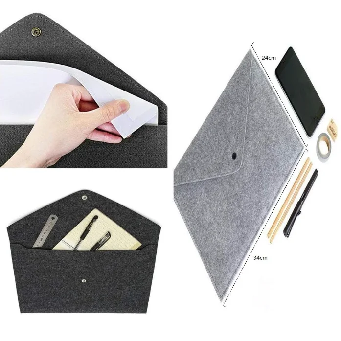 Custom portable felt expanding file folder durable work briefcase personalized document bag