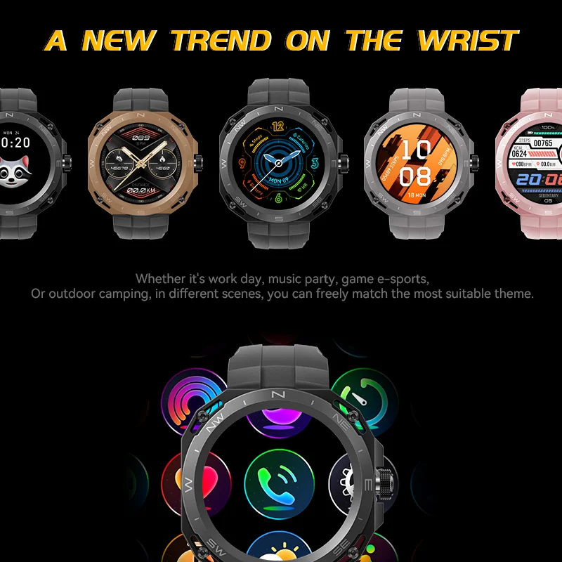 2023 Newest Design HW3 Cyber Smart Watch Intelligent Physical Fitness Steward BT Calling Wireless Charging Sports NFC BT Calling