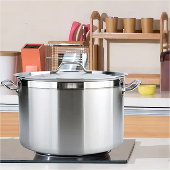 DaoSheng 03 Style Stainless Steel Stock Pot Tall Body Commercial with Compound Bottom Stainless Steel Lid Pot