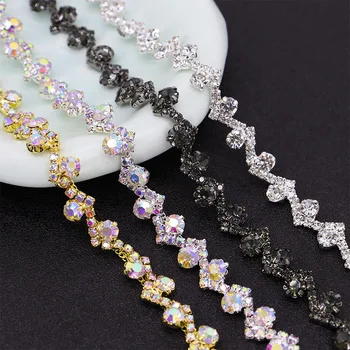 E020 High quality crystal rhinestone chain for garments decoration fringe rhinestone chain