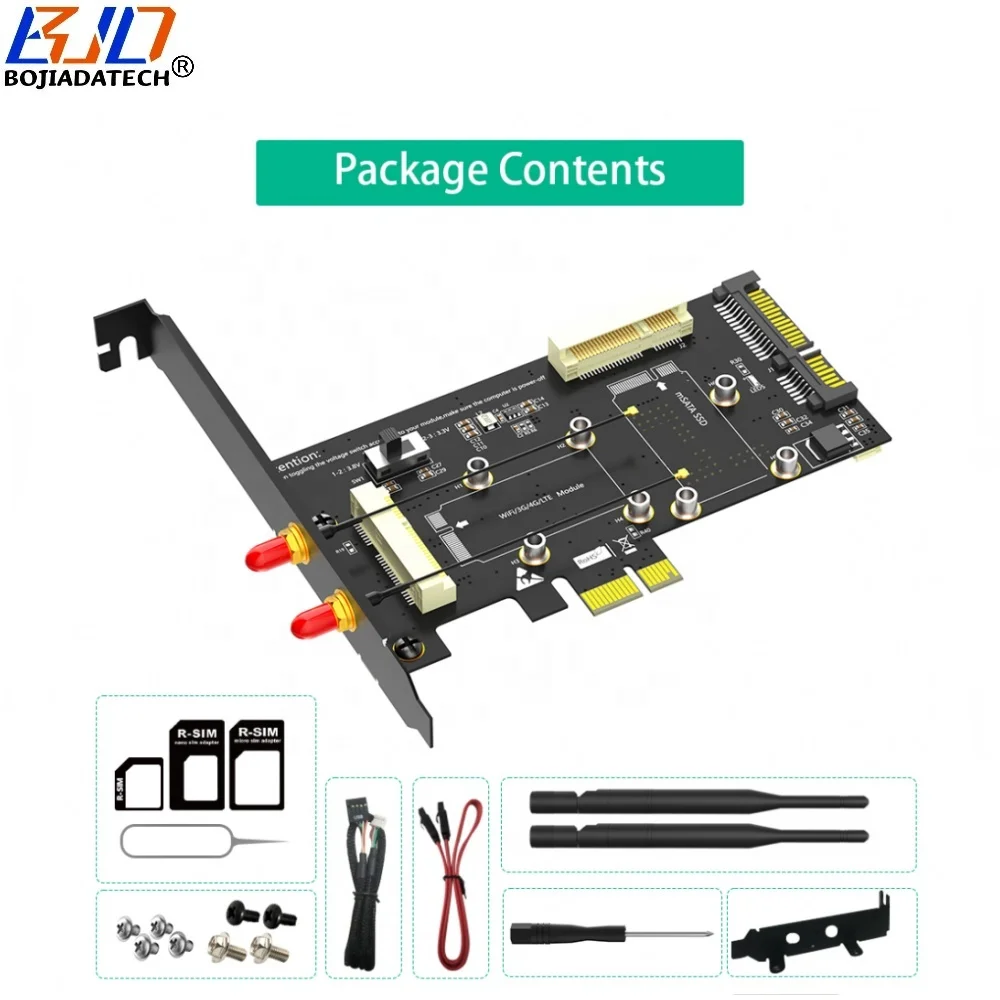 BOJIADATECH PCI-E 1X to Mpcie MSATA Adapter Card Reliable Wireless