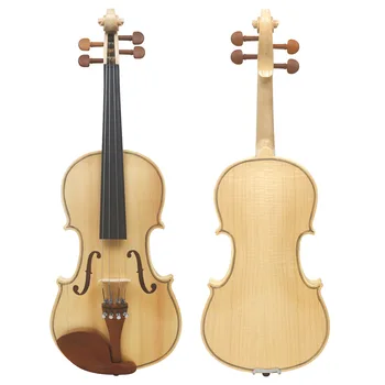 Handmade Pattern Violin Spruce Solid Wood Violin Student Children Beginner Adult Performance Tiger Pattern Violin 4/4