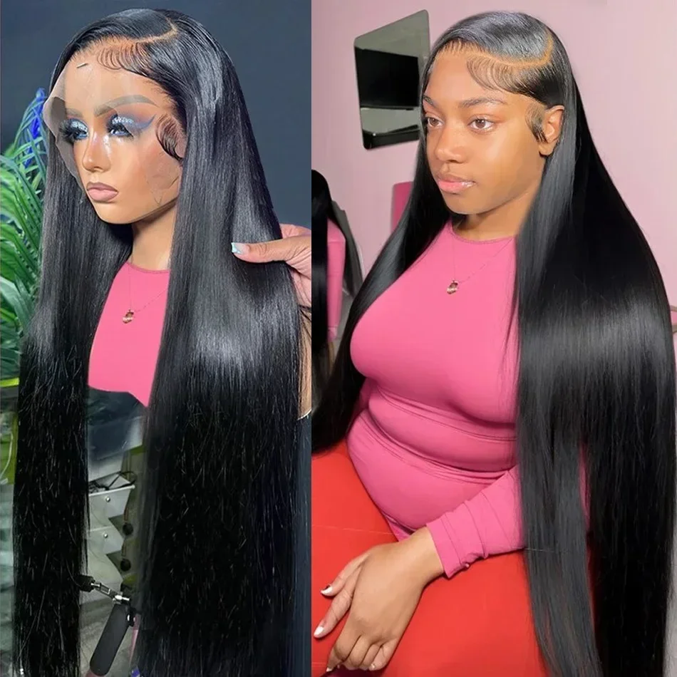 200 Density Straight Lace Frontal Wig 13x4 Transparent Lace Front Wigs Peruvian_voghion.com