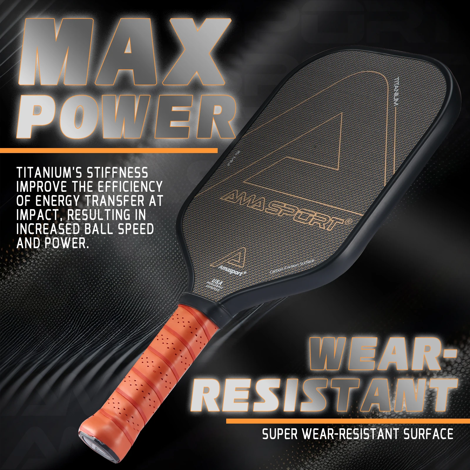 ピックルボール パドル 未加工カーボンファイバー チタン Titanium