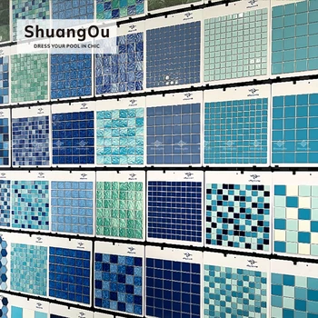 shuangou pool tile one stop porcelain mosaic tile supplier factory mosaic for pool tile wholesale square mosaic