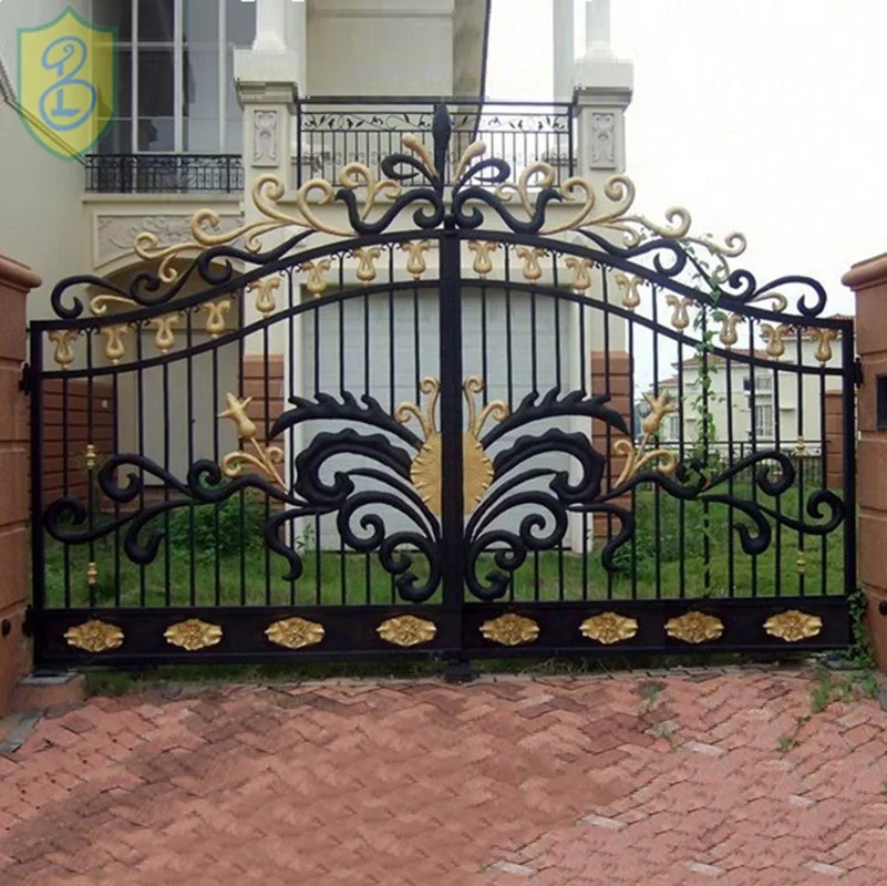 Modern Wrought Iron Fancy Gate Boundary Wall Gate Design From China Manufacturer
