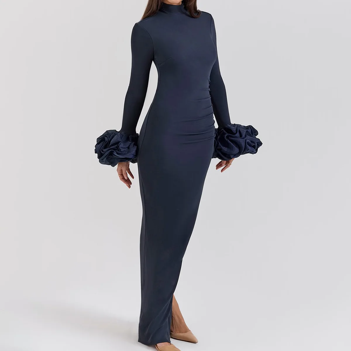 dolce and gabbana long black dress Dolce & Gabbana 1990s Black Crochet Scoop Neck Long Sleeve Dress –  Featherstone Vintage main image 0