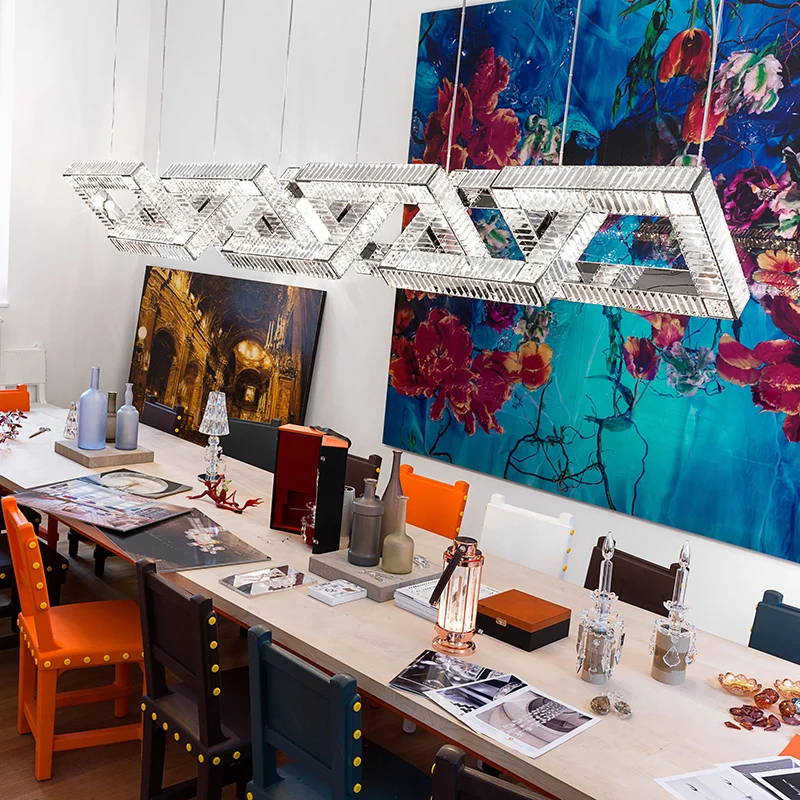 Современный подвесной светильник для столовой отеля украшение лобби виллы индивидуальный большой проект светодиодная Хрустальная