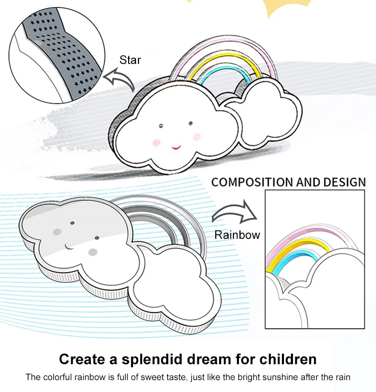 Nordic minimalist modern wrought iron kid bedroom study ceiling lamp with remote control