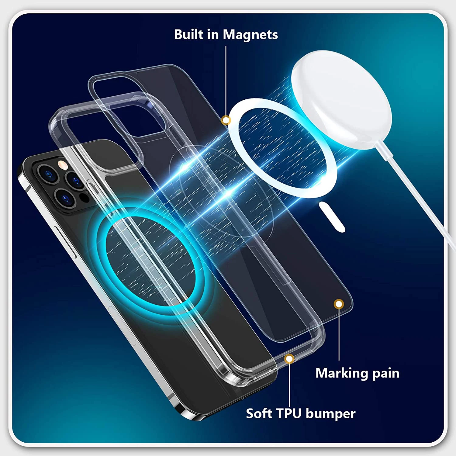 MagSafe Shockproof Magnetic Transparent Case Cover For iPhone  Series