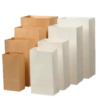 white paper bag with your own logo wholesale craft Take Away White Food Bag Fashion Brown bag for food packing