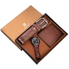 Wallets Wallet Wallet Valentine's Day Gift Exquisite Wallets Box Watch+wallet +belt 3pcs Combination Men's Wallet Set