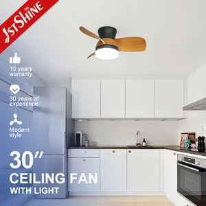 1stshine LED Ceiling Fan for Low Ceilings 30 Inches Small Bedroom Flush Mount Ceiling Fan with Light