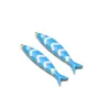 40*8mm gold Long fish-shaped sky blue