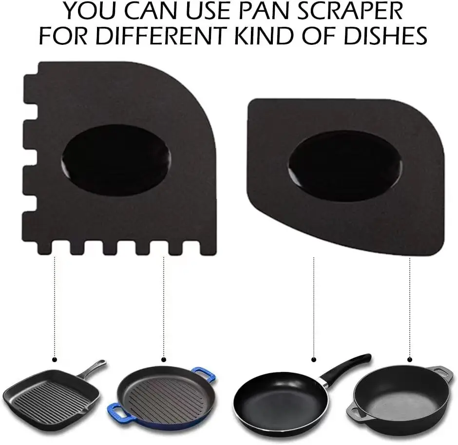 Plastic Red/ Black 2 Pcs Of Pan Scrapers 2 Pcs Of Grill Pan Scrappers Cast  Iron Pan Cleaners Pot Scraper Non Scratch No Logo - Buy Plastic Red/ Black  2 Pcs Of