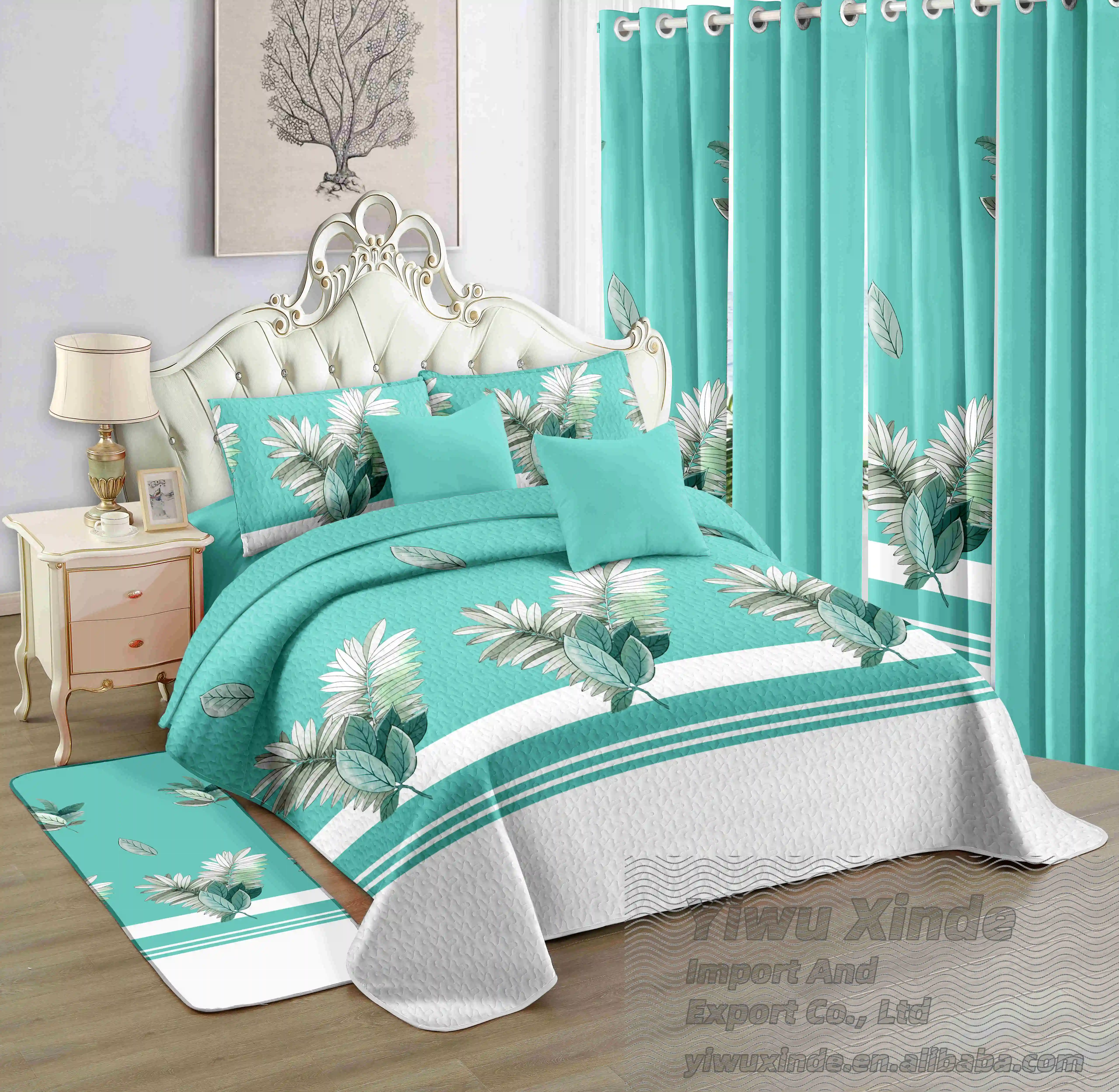 Listo para enviar colcha juego de sábanas de edredón 12 piezas