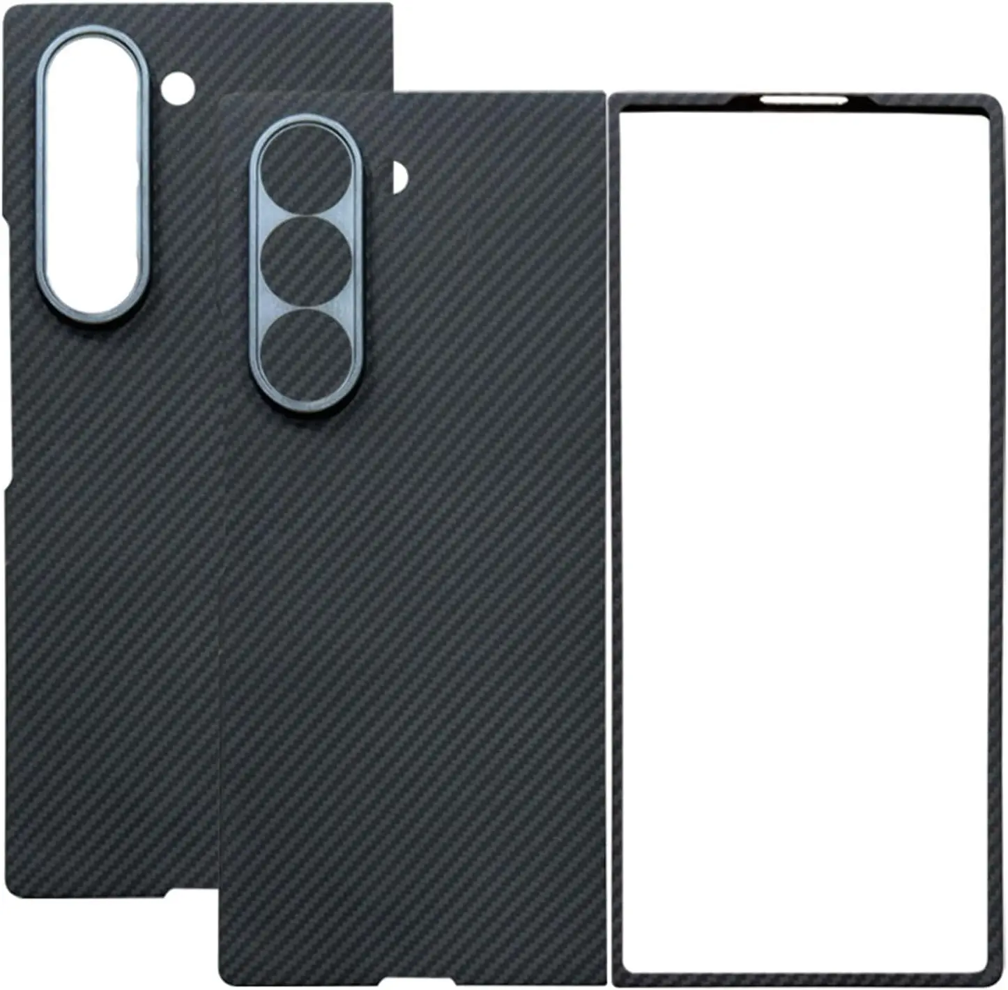 Laudtec Carbon Fiber Case for Samsung Galaxy Z Fold 6 Fiber Phone Cover Wireless Charging Camera Lens Protective Ultra Thin