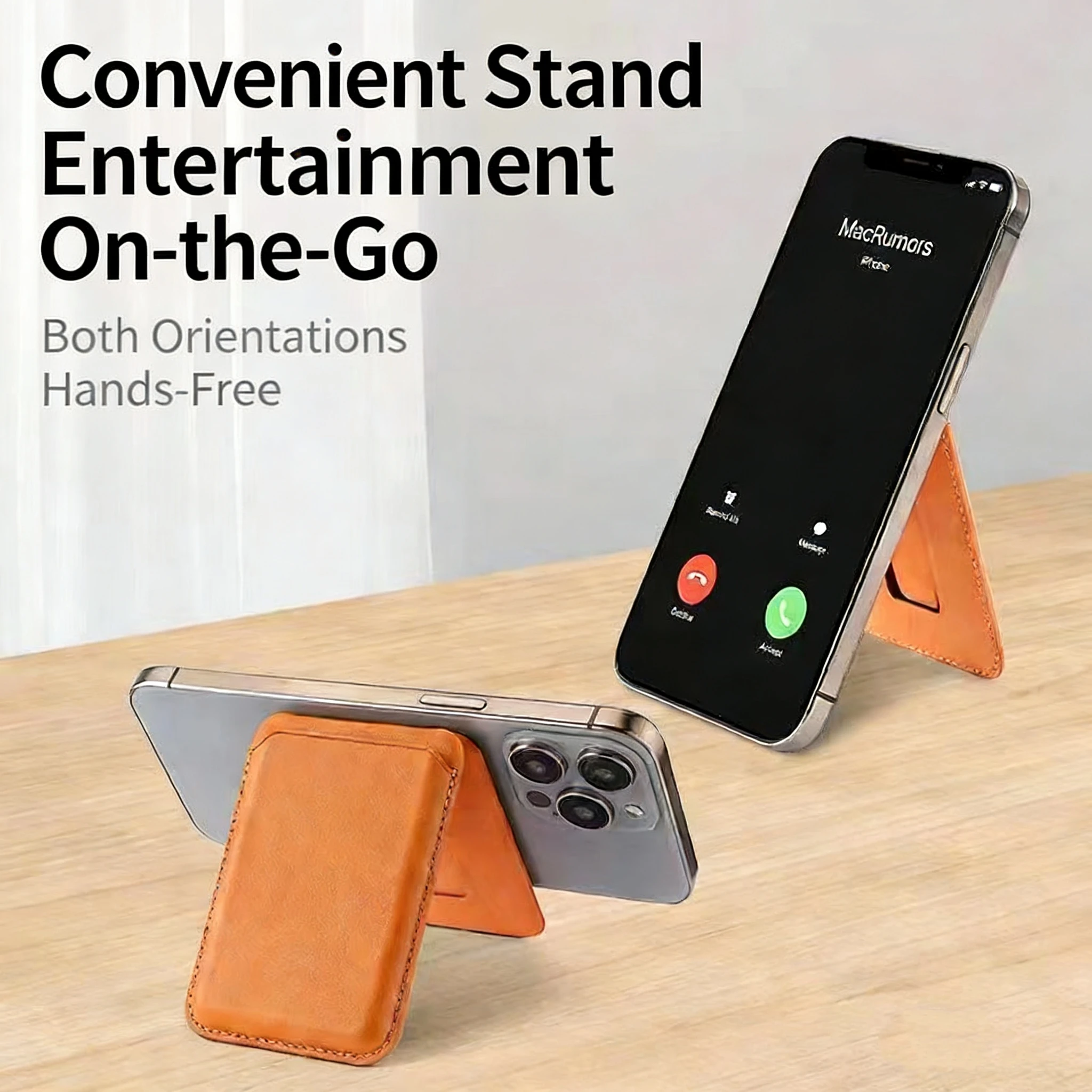 Customizable logo mobile phone stand multi-functional folding magnetic card pouch PU leather card pouch wholesale preview 5