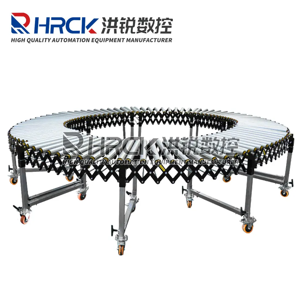 Hongrui Customized Flexible Telescopic Adjustable Gravity Roller Conveyor Belt