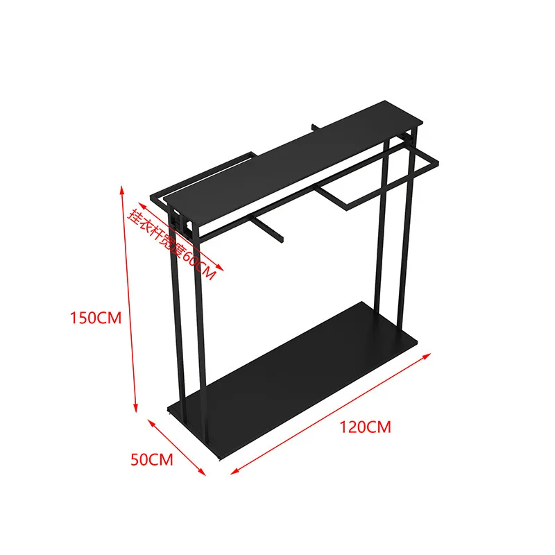 TOP Customized Men's Garment Shop Furniture Decoration Shiny Gold Metal Clothing Display Rack for Clothes Store Interior Design