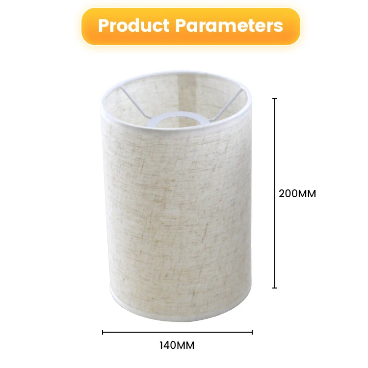 Chinese Black Grey Square Linen Fabric Cloth Round Table Lamp Shade